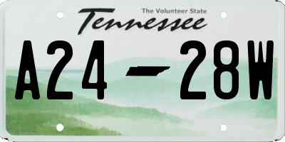 TN license plate A2428W
