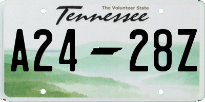 TN license plate A2428Z