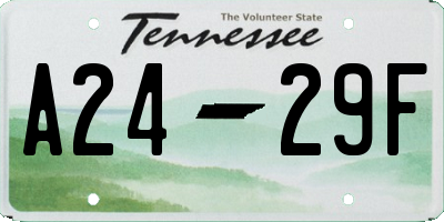 TN license plate A2429F