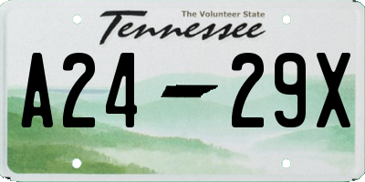 TN license plate A2429X