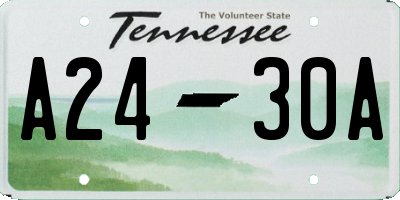 TN license plate A2430A