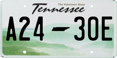TN license plate A2430E