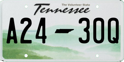 TN license plate A2430Q