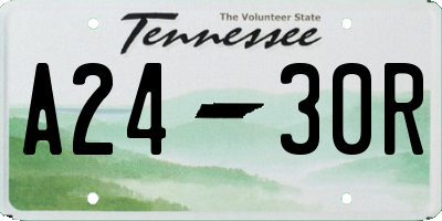 TN license plate A2430R