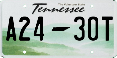 TN license plate A2430T