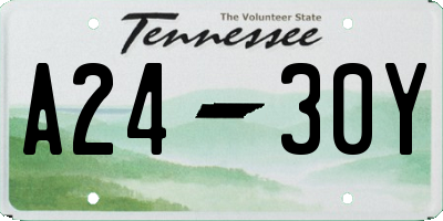 TN license plate A2430Y