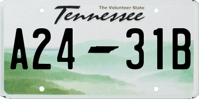 TN license plate A2431B