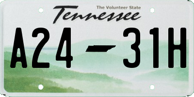 TN license plate A2431H