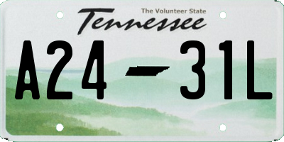 TN license plate A2431L