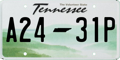 TN license plate A2431P
