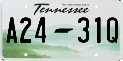 TN license plate A2431Q
