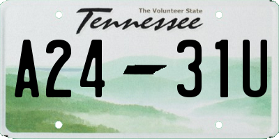 TN license plate A2431U