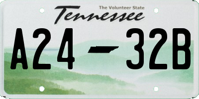 TN license plate A2432B