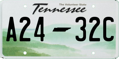 TN license plate A2432C