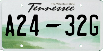 TN license plate A2432G