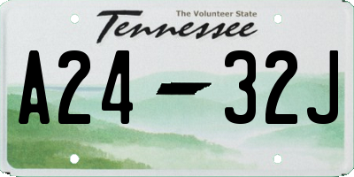 TN license plate A2432J