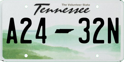 TN license plate A2432N