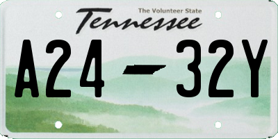 TN license plate A2432Y