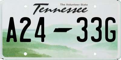 TN license plate A2433G