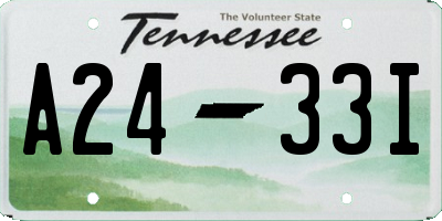 TN license plate A2433I