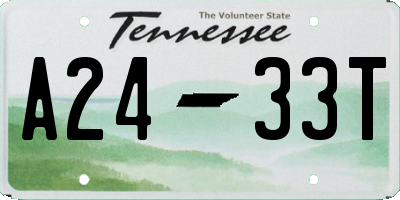 TN license plate A2433T