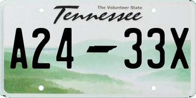 TN license plate A2433X
