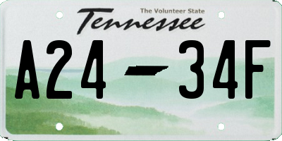 TN license plate A2434F