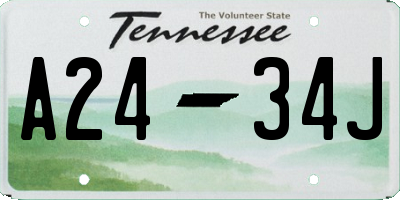 TN license plate A2434J
