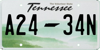 TN license plate A2434N
