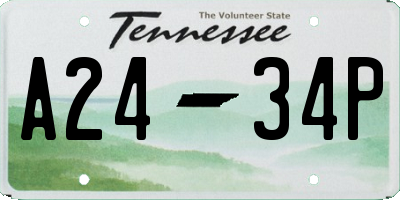 TN license plate A2434P