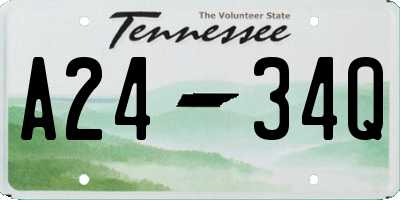 TN license plate A2434Q