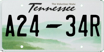 TN license plate A2434R