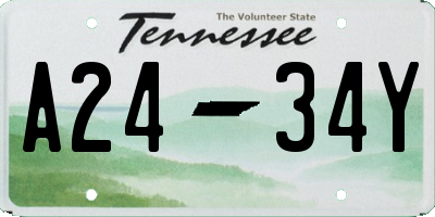 TN license plate A2434Y