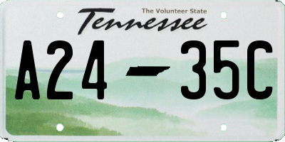 TN license plate A2435C