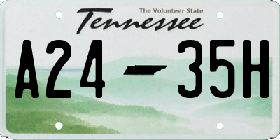 TN license plate A2435H