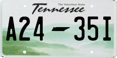 TN license plate A2435I