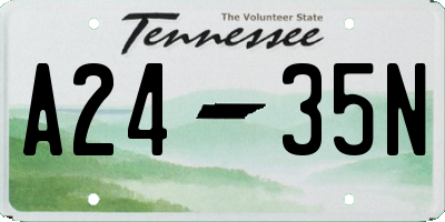 TN license plate A2435N