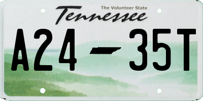 TN license plate A2435T