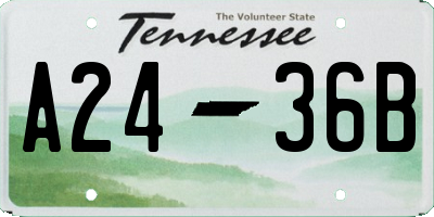 TN license plate A2436B