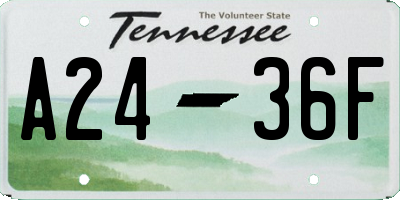 TN license plate A2436F