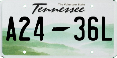 TN license plate A2436L