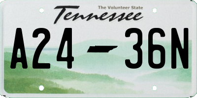 TN license plate A2436N