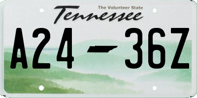 TN license plate A2436Z