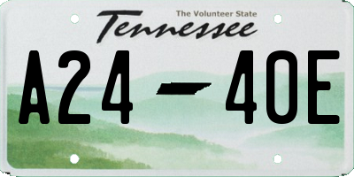 TN license plate A2440E