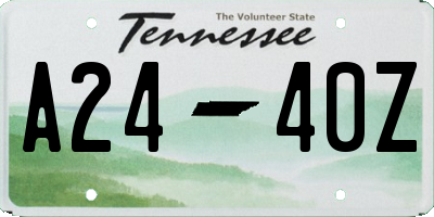 TN license plate A2440Z