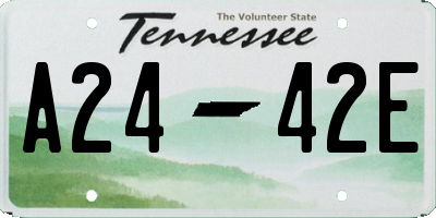 TN license plate A2442E