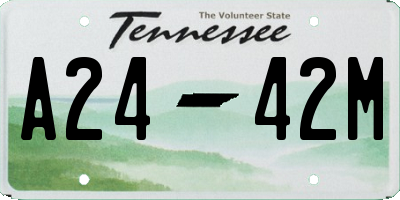 TN license plate A2442M