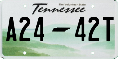 TN license plate A2442T