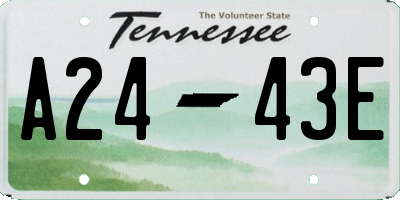 TN license plate A2443E