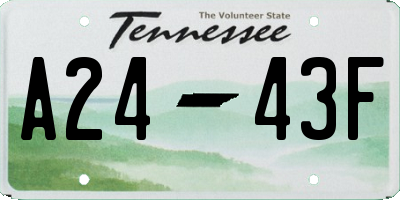 TN license plate A2443F